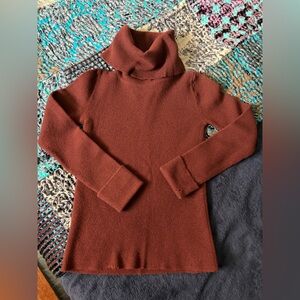 Yves Saint Laurent Brick Red Turtleneck Sweater